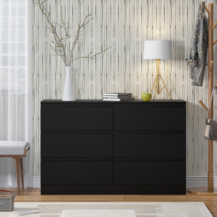 ZIPCODE DESIGN Carlton 6 Drawer Double Dresser - 3+3 Configuration, Scratch-Resistant, Handleless Design, Matte Finish. 12cm Deep Drawers