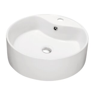 Dawn USA 18.13'' Ceramic Circular Bathroom Sink with Overflow