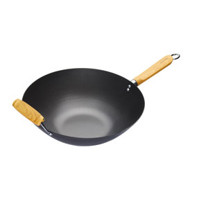 KitchenCraft World of Flavours Oriental 35cm Non-Stick Carbon Steel Wok