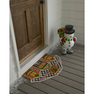 MACKENZIE-CHILDS Gingerbread House Shaped Entrance Mat