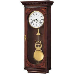 PYPER MARKETING LLC Howard Miller Au Sable Wall Clock – Windsor Cherry Home Decor With Mechanical, Key-Wound Triple-Chime Movement