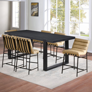 STEVE SILVER FURNITURE Yves Counter-Height Dining Set W/ Upholstered Leather Chairs
