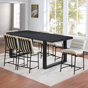 STEVE SILVER FURNITURE Yves Counter-Height Dining Set W/ Upholstered Polyester Chairs