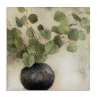 STUPELL INDUSTRIES " Green Eucalyptus Leaves Potted Plant Artistic Brushstrokes " by Lanie Loreth Painting Print