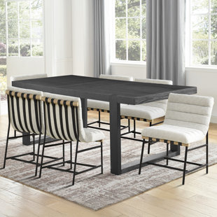 STEVE SILVER FURNITURE Yves Dining Set W/ Upholstered Polyester Chairs