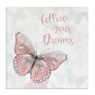 STUPELL INDUSTRIES " Follow Your Dreams Pink Butterfly " by Carol Robinson