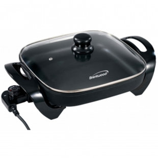 ORIXFORCE Brentwood 12 In. Electric Skillet With Glass Lid In Black