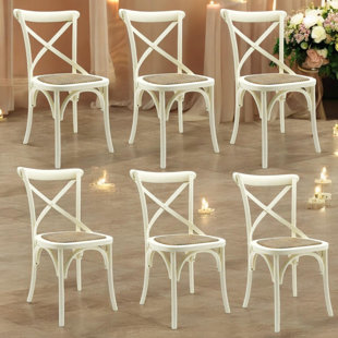 HIGHLAND DUNES Dinsmore Cross Back Bistro Dining Chair (Set of 6)