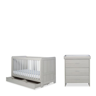 ICKLE BUBBA Pembrey 2 Piece Furniture Set, Under Drawer and Fibre Mattress - Ash Grey