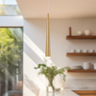 KUZCO LIGHTING Mina 1 - Light Brushed Gold LED Single Pendant