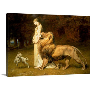 VAULT W ARTWORK Briton Riviere " Una And The Lion, From Spenser " by Briton Riviere