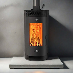 HART ENJOY LIFE Cylindrical vertical wood-burning fireplace