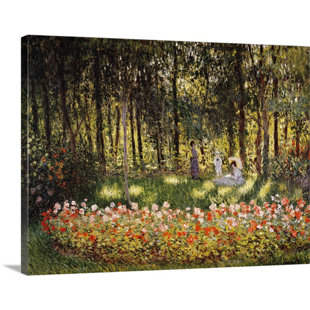 GREAT BIG CANVAS 'Wooded Scene' by Claude Monet Painting Print on Wrapped Canvas