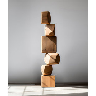 STYLISH HOME INTERIORS 64.96" Solid wood Abstract sculpture on the floor