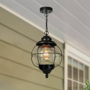 LNC HOME Black 1 - Bulb 12" H Outdoor Hanging Lantern