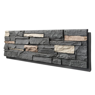 HOMEIBRO Faux Stone Wall Covering Panels for Interior and Exterior Decor Panels in Roman Brown Stone (6 pack)
