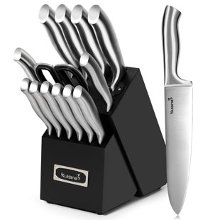 Kuisine 15 Piece High Carbon Stainless Steel Knife Block Sets