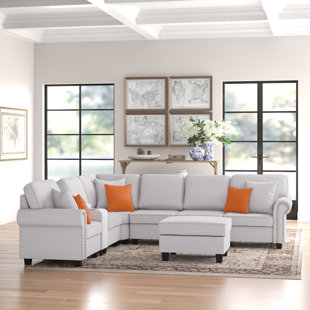 THREE POSTS™ Kettner 136.35" Wide Reversible Modular Corner Sectional with Ottoman