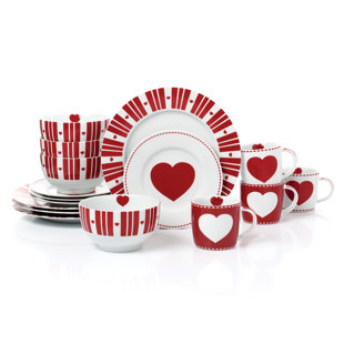 HOUSE ADDITIONS Porcelain 16 Piece Dinnerware Set