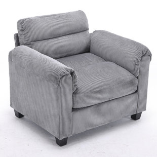BONZY HOME 35.9'' Corduroy Upholstered Accent Chair With Adjustable Pillowtop Arm