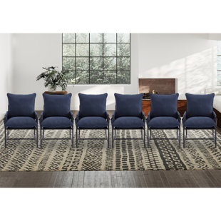 BONZY HOME 29.5" Wide Modern Corduroy Upholstered Armchair Accent Chair With Metal Frame and Storage Bag Set of 6