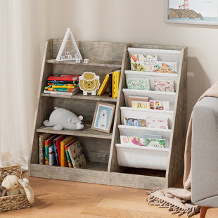 LATITUDE RUN® Maggiorina Kids Standard Bookcase, Storage Book Rack, Organizer Cabinet, Book Display