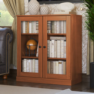 PALACE IMPORTS, INC. 100% Solid Wood 3-shelf Bookcase with Adjustable Shelves and Glass Doors