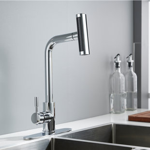 CHICZAM Kitchen Faucet With Pull Down Sprayer Black Waterfall 4 Mode Sprayhead Multi-Functional High Arc