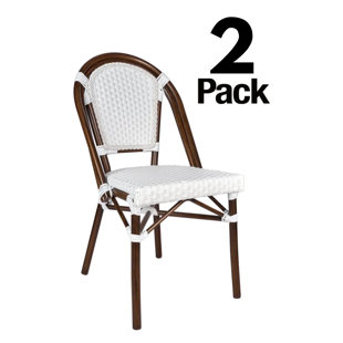 Armless French Patio Dining Chair By Chivari, 2 Chair Bundle By Chivari (Set of 2)