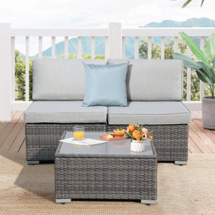 OC ORANGE-CASUAL 2 - Person Outdoor Seating Group With Cushions And Table