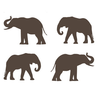 THE DECAL GURU Elephant Pattern Wall Decal