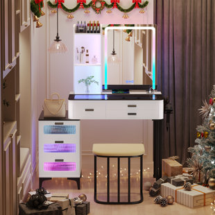 MERCER41 Palamara Makeup Vanity with LED Light