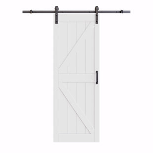 HOME WORTHY 84'' Solid + Manufactured Wood Paneled without Installation Hardware Kit Barn Door
