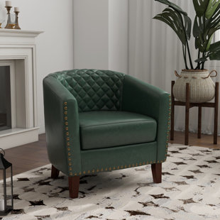 WILLISTON FORGE Glin Faux Leather Barrel Chair