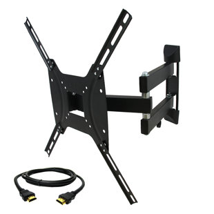 MEGAMOUNTS Full Motion Black Tilt Wall Mount for Holds up to 100 lbs