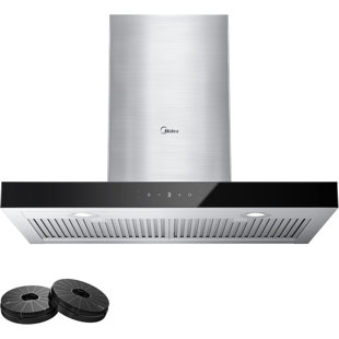 Midea MVT30W9AST 30" T-Shape Range Hood, 450 CFM, 5-Layer Filters, Ductless Convertible