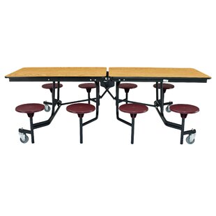 National Public Seating 59'' Rectangle Stool Cafeteria Table