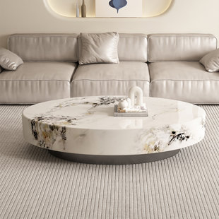CREATURE B COMFORTS Oval marble coffee table living room