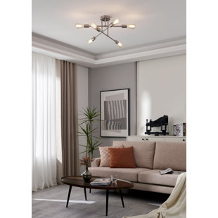 BROMI DESIGN Braylon 6 Light 22.83'' Diamter Flushmount Mount Ceiling Fixture