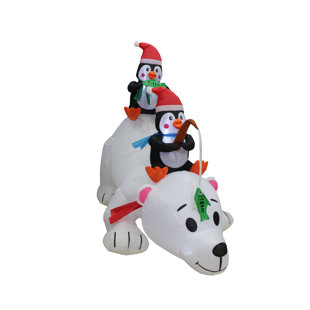 IMPACT INSTANT CANOPY Christmas - Inflatable 6 Ft Polar Bear With Penguins
