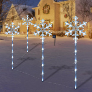 ZEKI SHOGGY Solar Christmas Pathway Lights, Solar Powered Snowflake Lights Christmas Decorations Outdoor