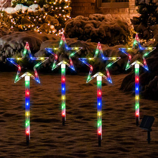 ZEKI SHOGGY Solar Christmas Pathway Lights, Star Pathway Lights Solar Powered Christmas Decorations Outdoor