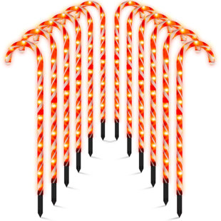 ZEKI SHOGGY 40" Candy Cane Lights For Outdoor Christmas Decorations, Set Of 12 Pack Extra-Large Candy Cane Pathway Lights