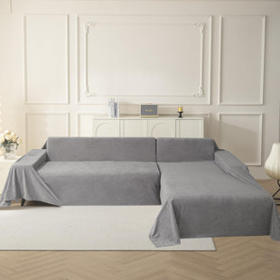 FAST APPLIANCES LLC Couch Cover Sofa Covers For 3 Cushion Couch, Dog Couch Cover Protector For Sectional Sofa Covers, Non Slip Couch Protector Water Resistant Sofa Towel For Pet Cat Dog, 91" X 134", Grey