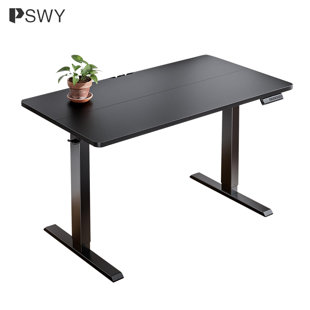 PSWY Electric Standing Desk Adjustable Height Sit Stand Up Desk For Home Office 48" X 24" Black