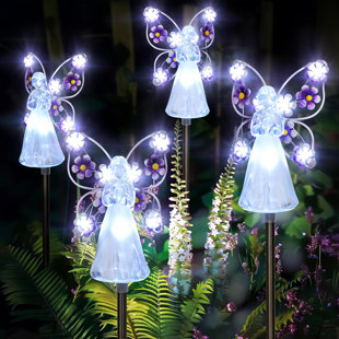 ZEKI SHOGGY Solar Angel Garden Stake Lights - 4 Pack Angel Solar Lights Outdoor Garden