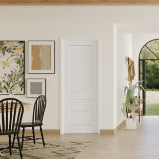 DOOOLI Prehung Slab Doors-Louvered Interior Door Slab Modern Design MDF With Door Frame And Hareware Kit