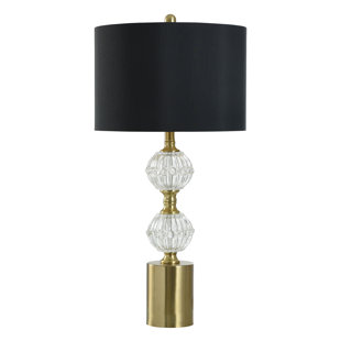 STYLECRAFT HOME Tapenade Gold - Metal Table Lamp - Black Shade