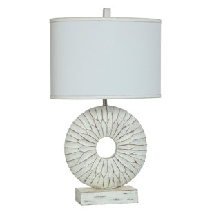 STYLECRAFT HOME Poly Resin Table Lamp - Lira White - White Shade