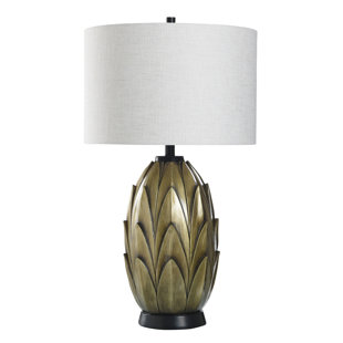 STYLECRAFT HOME Norman Wyatt Home - Phara - Poly Table Lamp - Auric Gold - White Shade